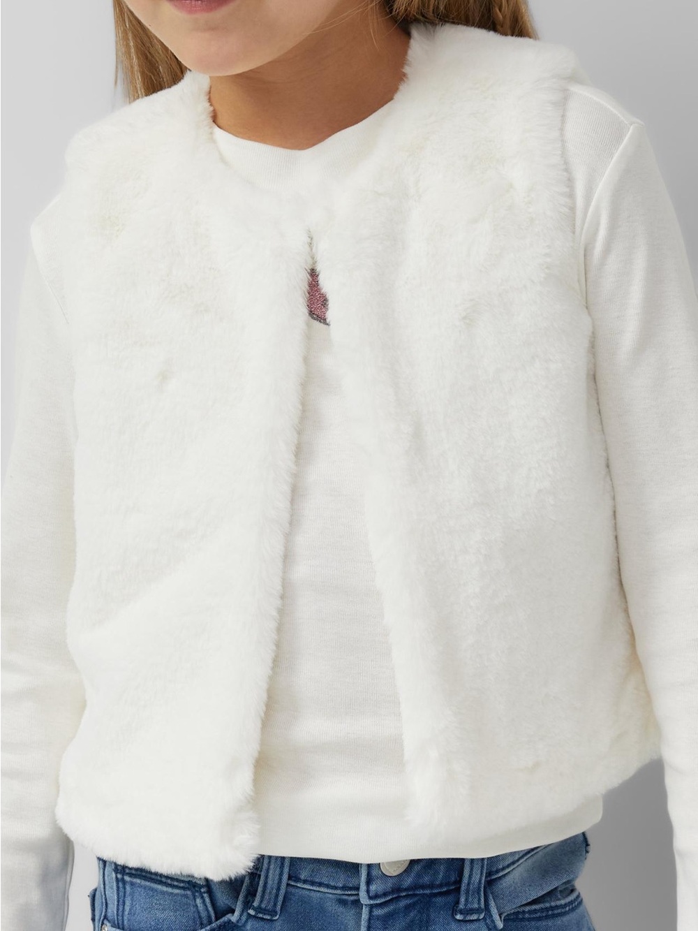 Epic Threads White Faux Fur Vest for Girls